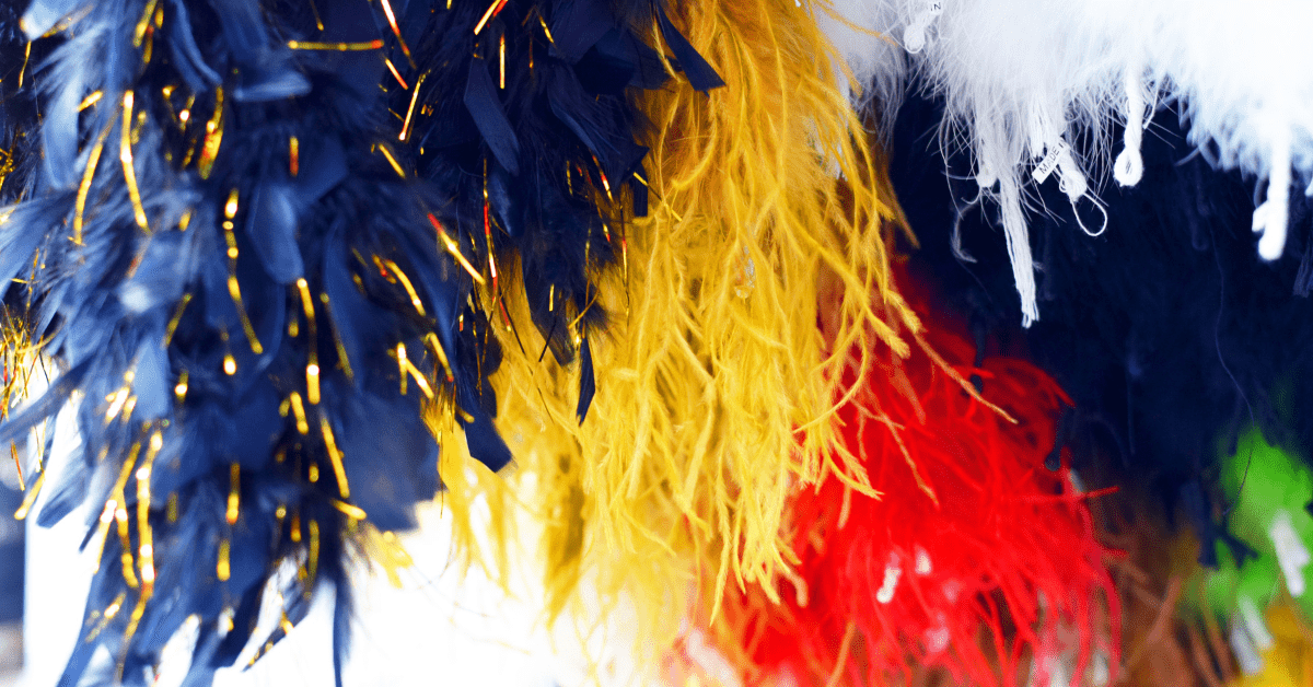 Colorful feather boas