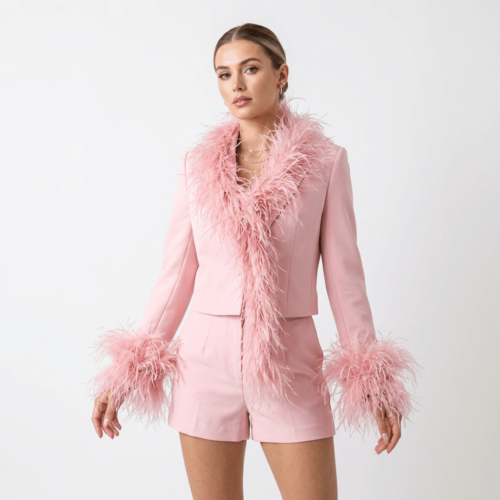 Ostrich with Marabou Feather Boa