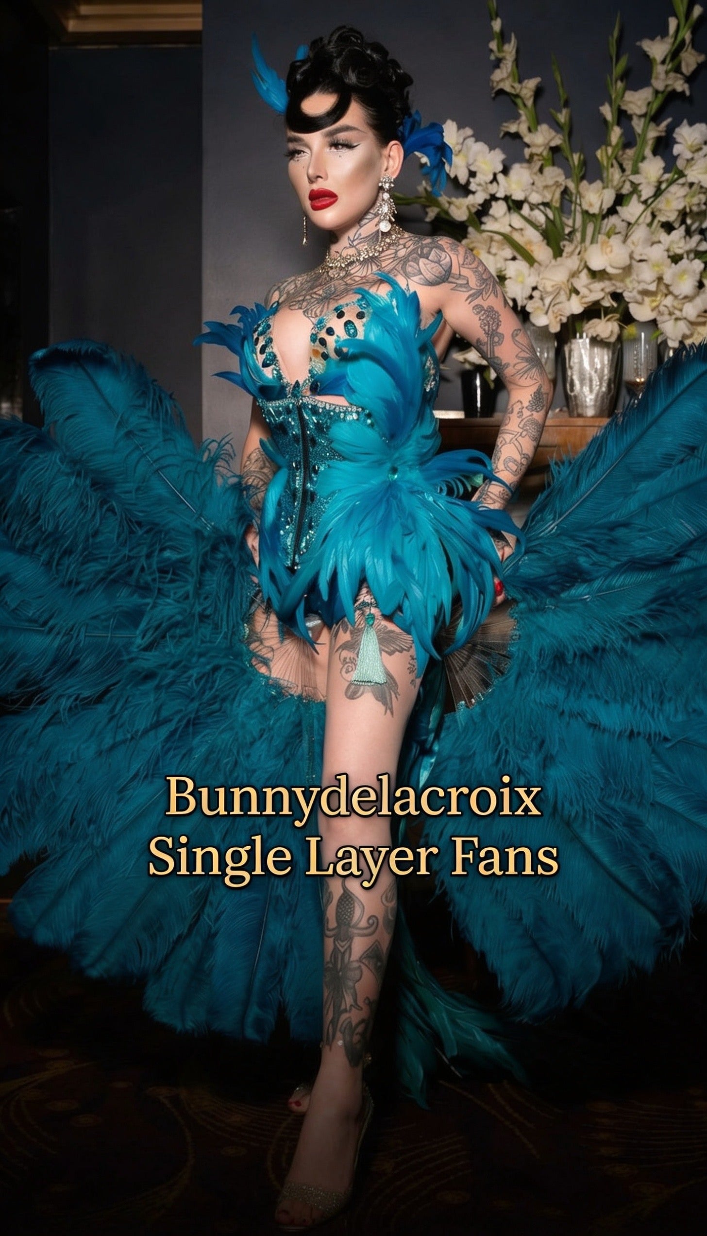 Fancy Burlesque Fan - Single Layer