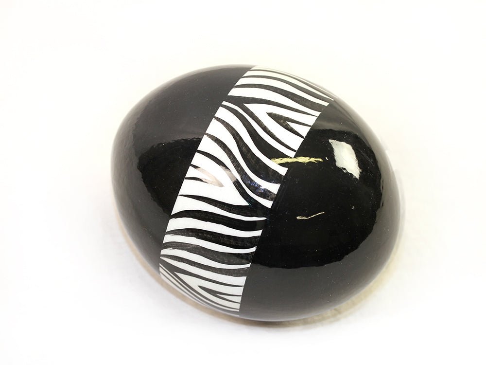 Decoupage Ostrich Egg Shell (Zebra) - Fancy Feather