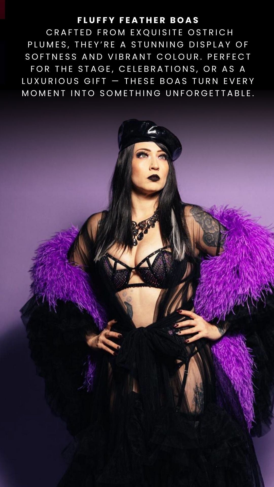 Woman wearing feather boas