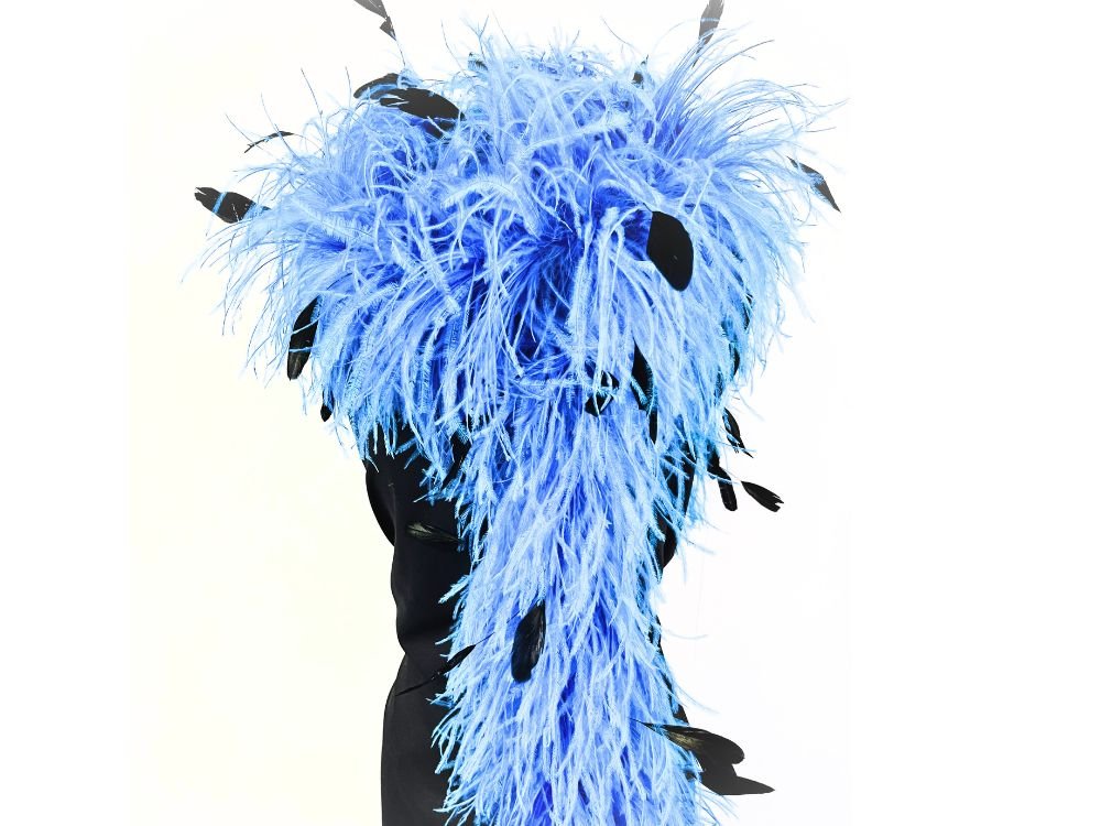 Two-Tone Ostrich Boa with Marabou & Coque Feathers - 6Ply