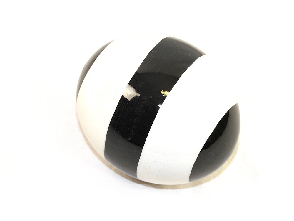 Decoupage Ostrich Egg Shell (Thick Black Stripe) - Fancy Feather