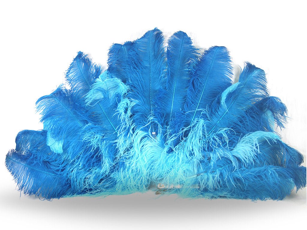 Glamour Burlesque Fan - Double Layer - Fancy Feather