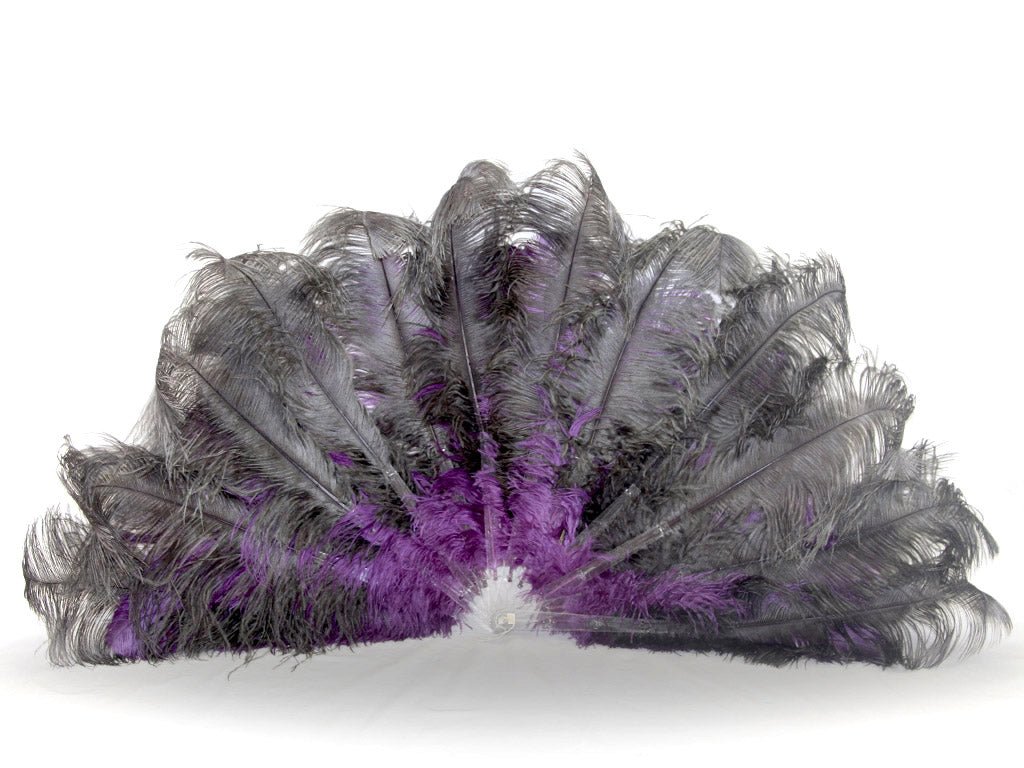 Deluxe Burlesque Fan - Double Layer - Fancy Feather