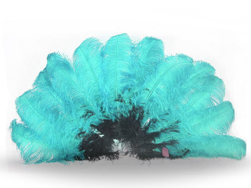 Fancy Burlesque Fan - Double Layer - Fancy Feather