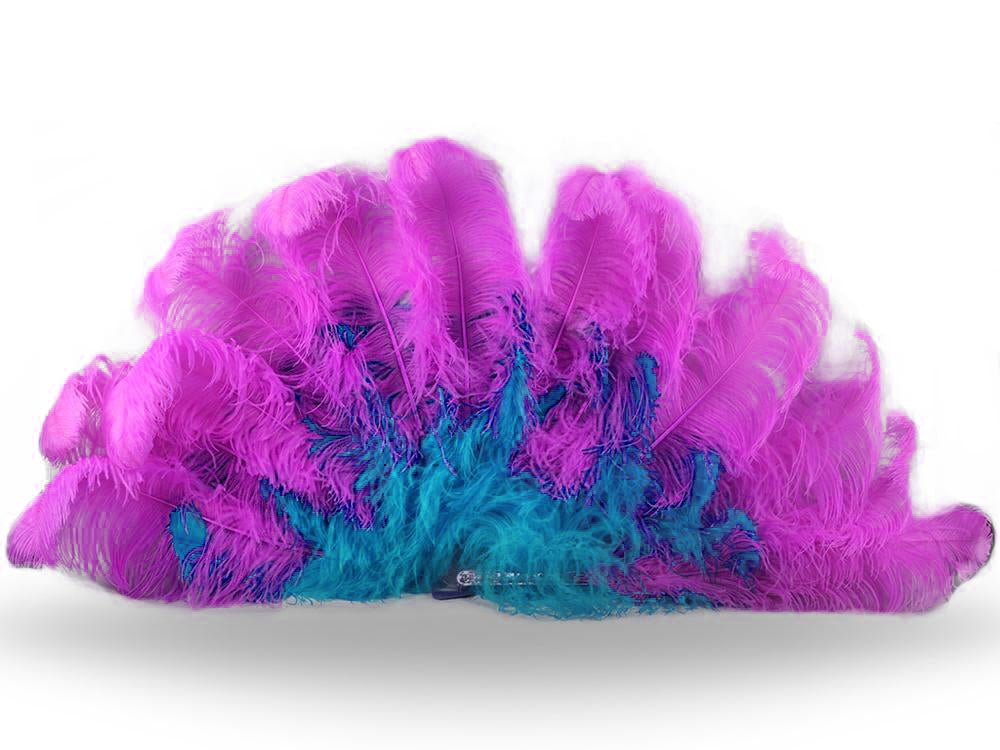 The Flirt Burlesque Fan - Double Layer - Fancy Feather