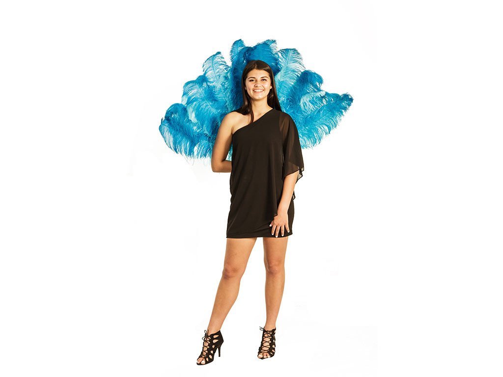 Glamour Burlesque Fan - Double Layer - Fancy Feather