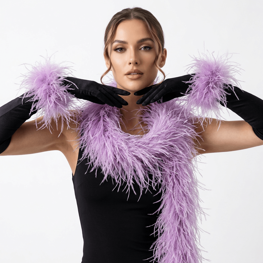 Ostrich with Marabou Feather Boa
