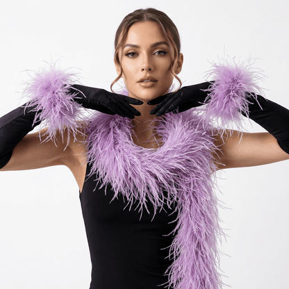 Ostrich with Marabou Feather Boa
