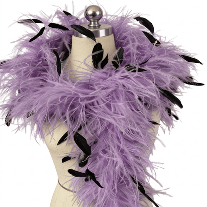 Two-Tone Ostrich Boa with Marabou & Coque Feathers - 4Ply