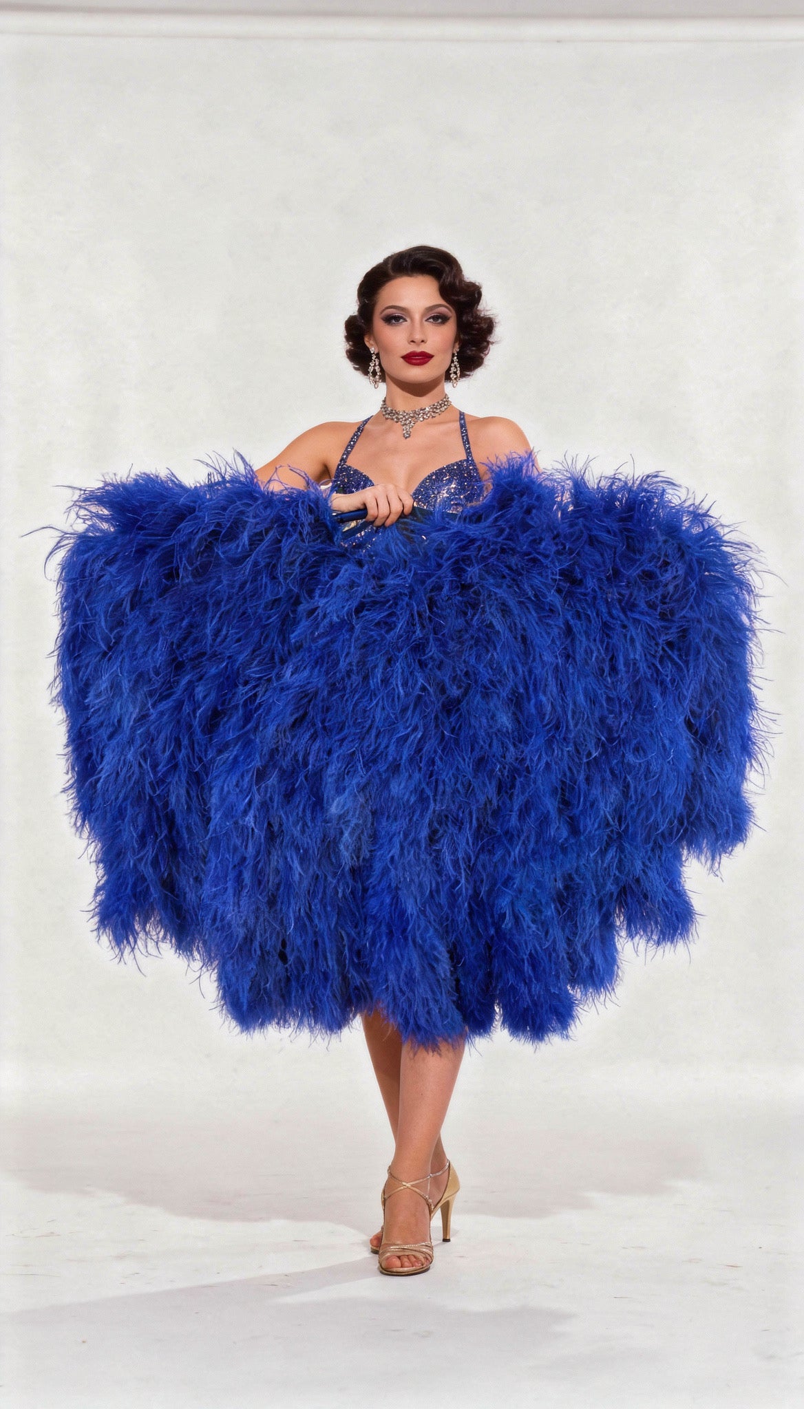 Ostrich Boa Fan (Tribute Waterfall Fan)