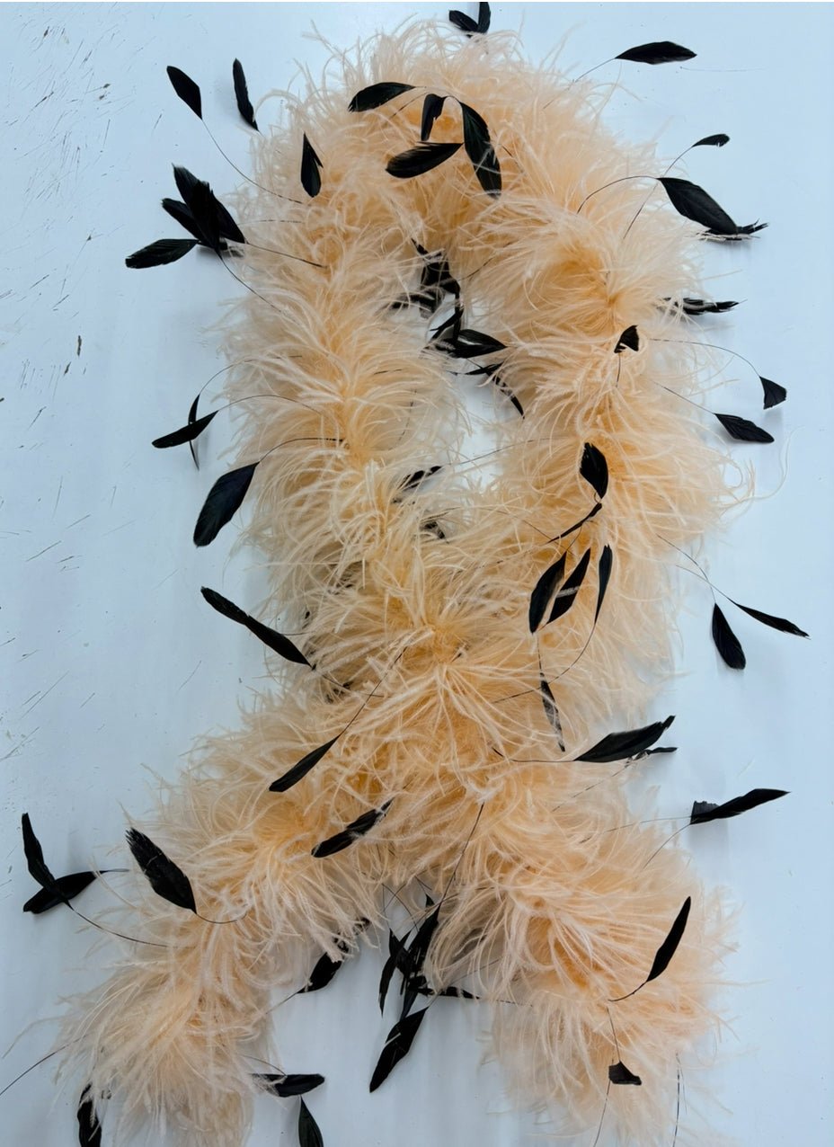 Two-Tone Ostrich Boa with Marabou & Coque Feathers - 4Ply