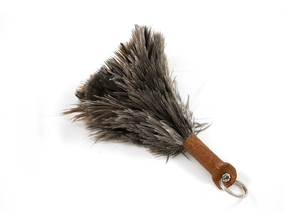 Ostrich Feather Keychain (Natural Grey) - Fancy Feather
