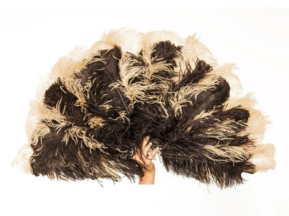 Romance Burlesque Fan - Double Layer - Fancy Feather