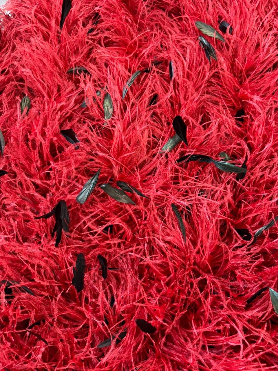 Petite Feather Boa - Waterfall  Fan with Coque