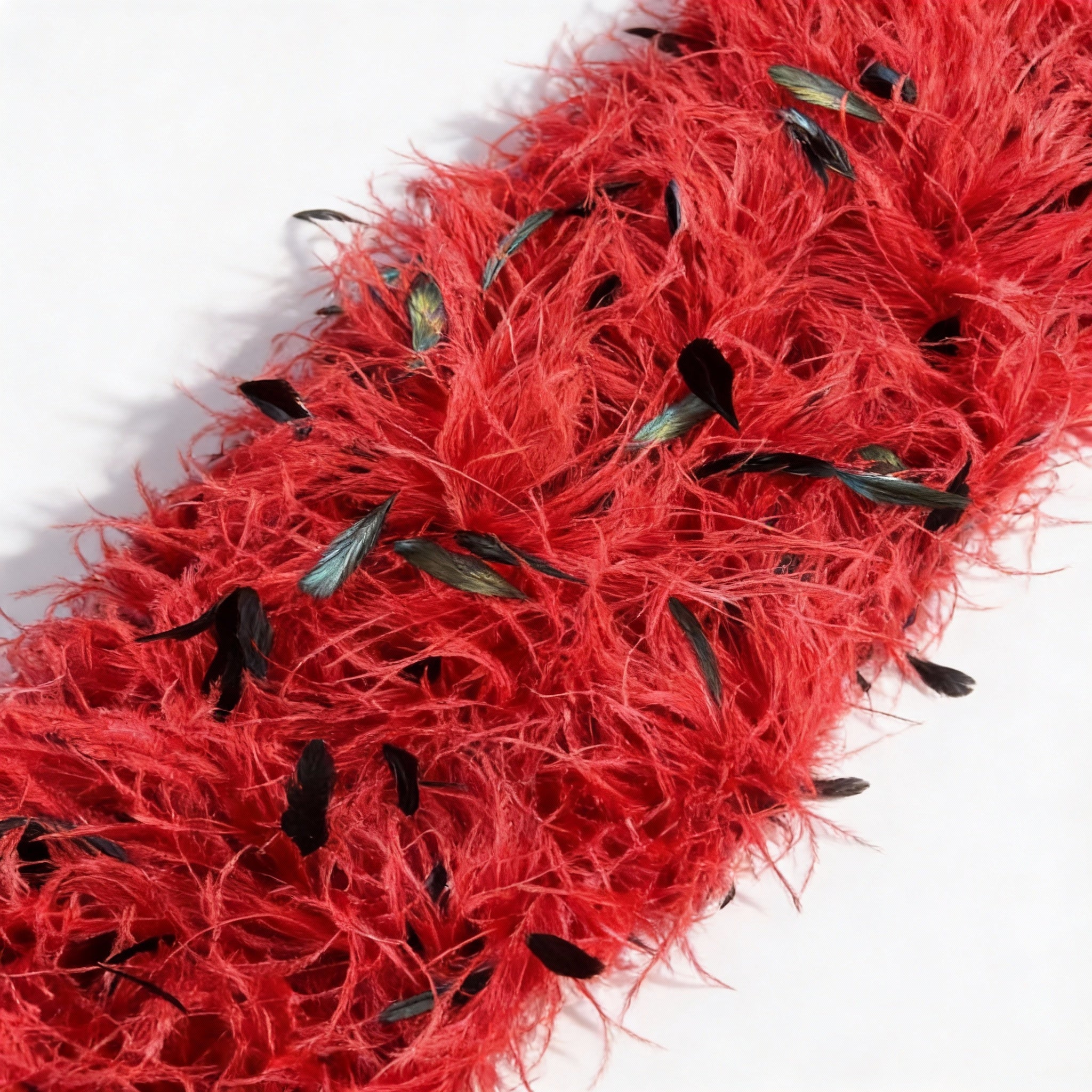 Petite Feather Boa - Waterfall  Fan with Coque