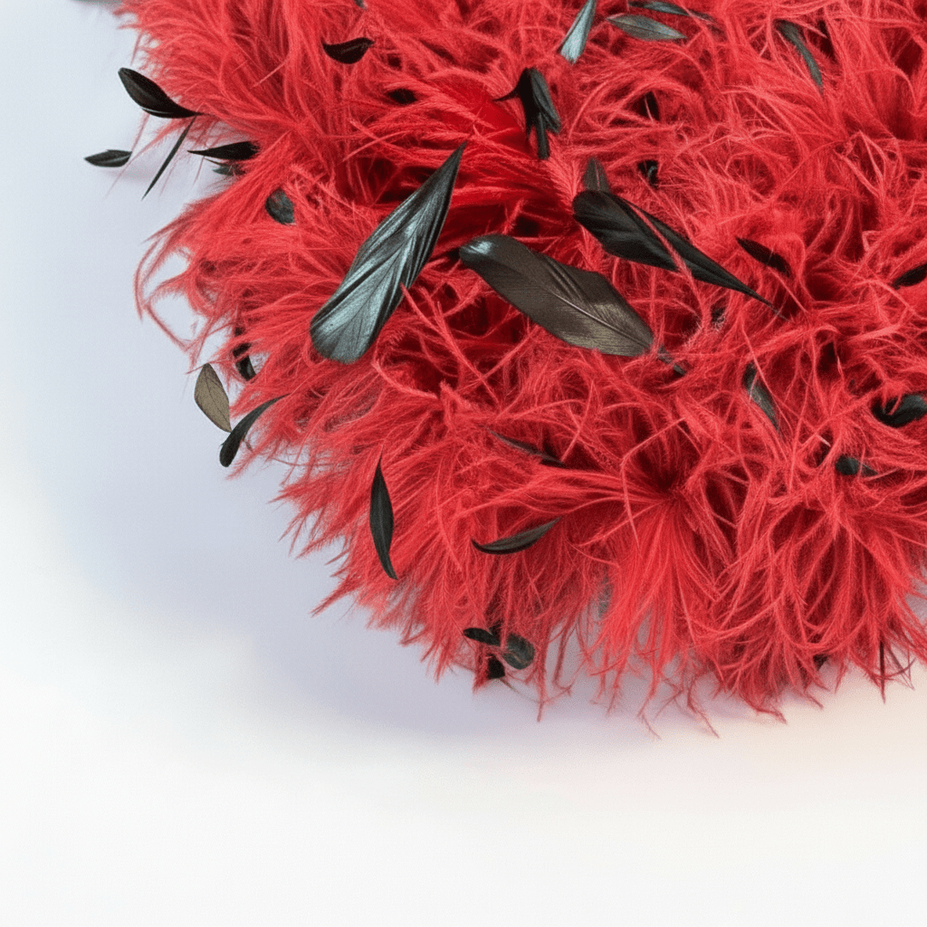 Petite Feather Boa - Waterfall  Fan with Coque