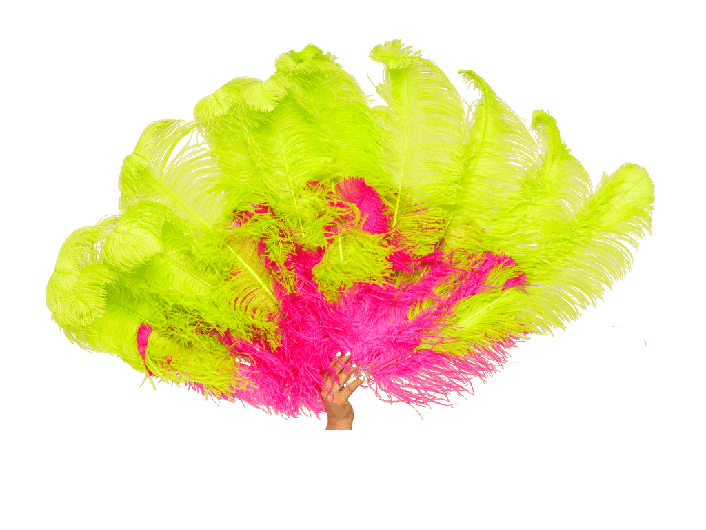 The Flirt Burlesque Fan - Double Layer - Fancy Feather